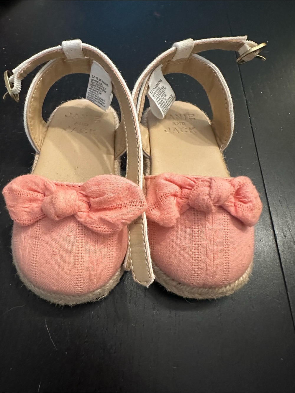 Janie and Jack Coral Bow Espadrille Sandals